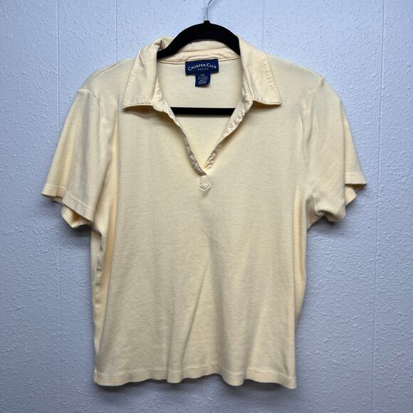 Charter Club Y2K 90s Vintage Grunge Light Academia Womens Polo Shirt Size LP - Picture 1 of 12